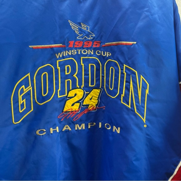 Jeff Gordon #24 Jacket 1995 Winston Cup Champion Nutmeg NASCAR Blue/Red XL - Picture 8 of 11
